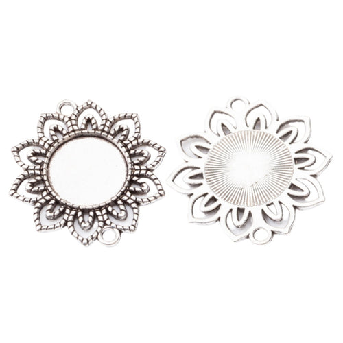 18mm Zinc Alloy Round Filigree Charm Pendant for DIY Necklace Bracelet Jewelry Making