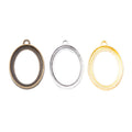 25x18mm Zinc Alloy Oval Bezel Charm Pendant for DIY Necklace Bracelet Jewelry Making view 5