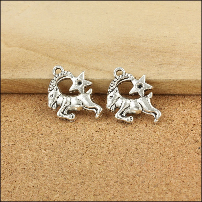 Antique Silver Zinc Alloy Capricorn Charm Pendant for DIY Necklace Bracelet Jewelry Making