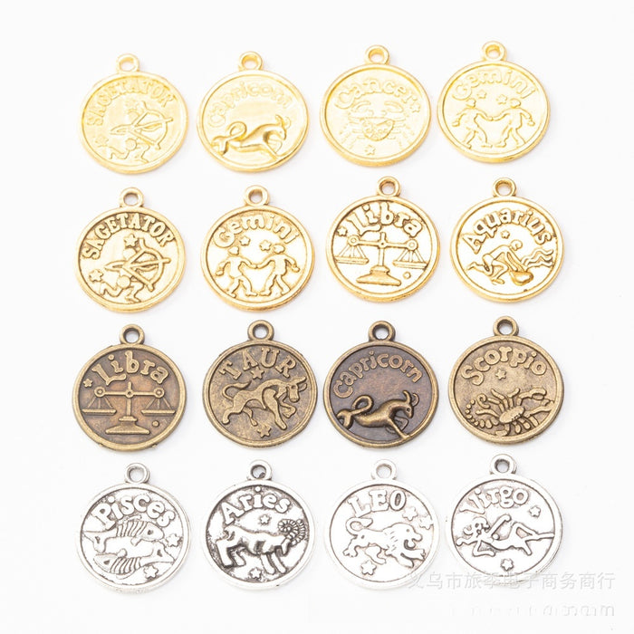 20.5x17.5mm Zinc Alloy Zodiac Signs Charm Pendant for DIY Necklace Bracelet Jewelry Making