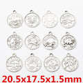 20.5x17.5mm Zinc Alloy Zodiac Signs Charm Pendant for DIY Necklace Bracelet Jewelry Making view 2