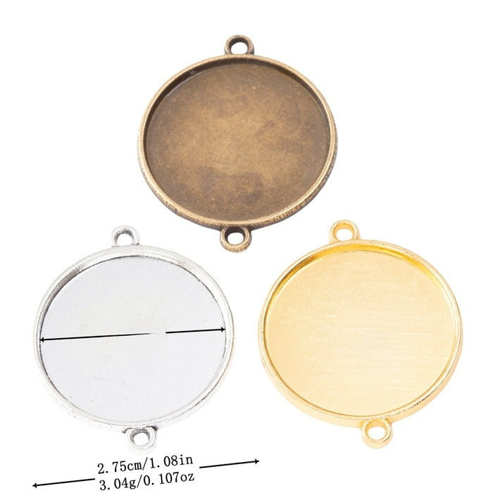 25mm Zinc Alloy Circle Charm Pendant for DIY Necklace Bracelet Jewelry Making