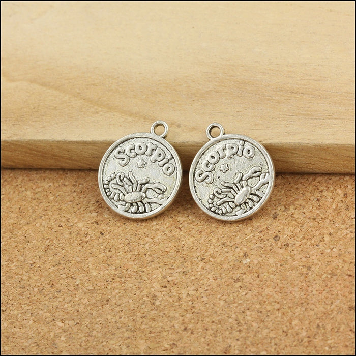 Antique Silver Zinc Alloy Scorpio Charm Pendant for DIY Necklace Bracelet Jewelry Making