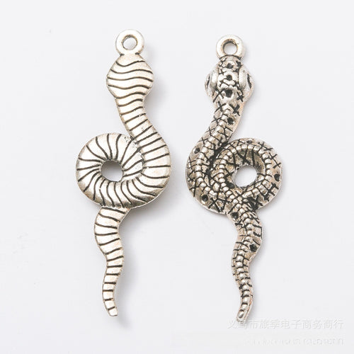Zinc Alloy Snake Charm Pendant No.794486 for DIY Necklace Bracelet Jewelry Making