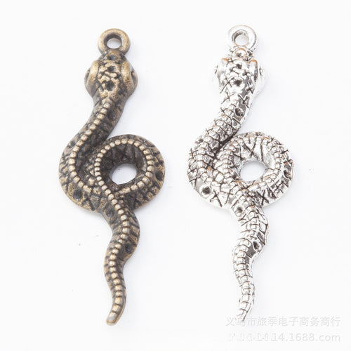 Zinc Alloy Snake Charm Pendant No.794486 for DIY Necklace Bracelet Jewelry Making