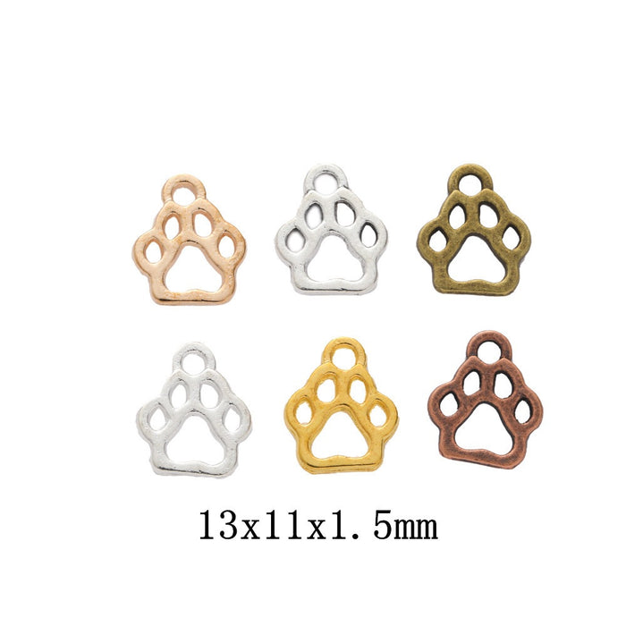 Zinc Alloy Bear Paw Charm Pendant for DIY Necklace Bracelet Jewelry Making