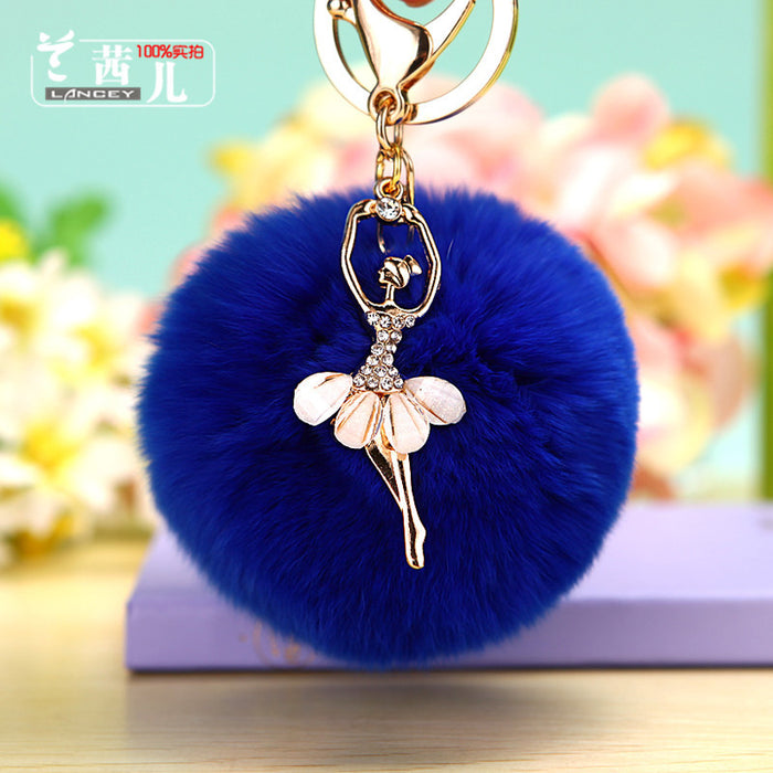 Ballerina and Palace Bell Plush Pom Pom Keychains in Twenty-Five Options