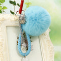 Palace Bell Faux Fur Pom Pom Keychains in Forty Pictured Options view 3