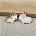 White Zinc Alloy Sheep Charm Pendant for DIY Necklace Bracelet Jewelry Making view 2