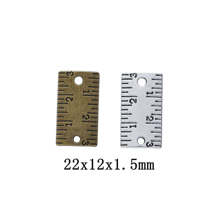 Zinc Alloy Ruler Charm Pendant for DIY Necklace Bracelet Jewelry Making