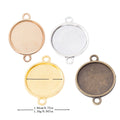 16mm Zinc Alloy Round Bezel Charm Pendant No.476977 for DIY Necklace Bracelet Jewelry Making view 1