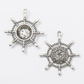 Zinc Alloy Ship Wheel Charm Pendant No.521451 for DIY Necklace Bracelet Jewelry Making view 2