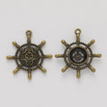 Zinc Alloy Ship Wheel Charm Pendant No.521451 for DIY Necklace Bracelet Jewelry Making view 3