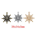 Zinc Alloy Ship Wheel Charm Pendant No.521451 for DIY Necklace Bracelet Jewelry Making view 1