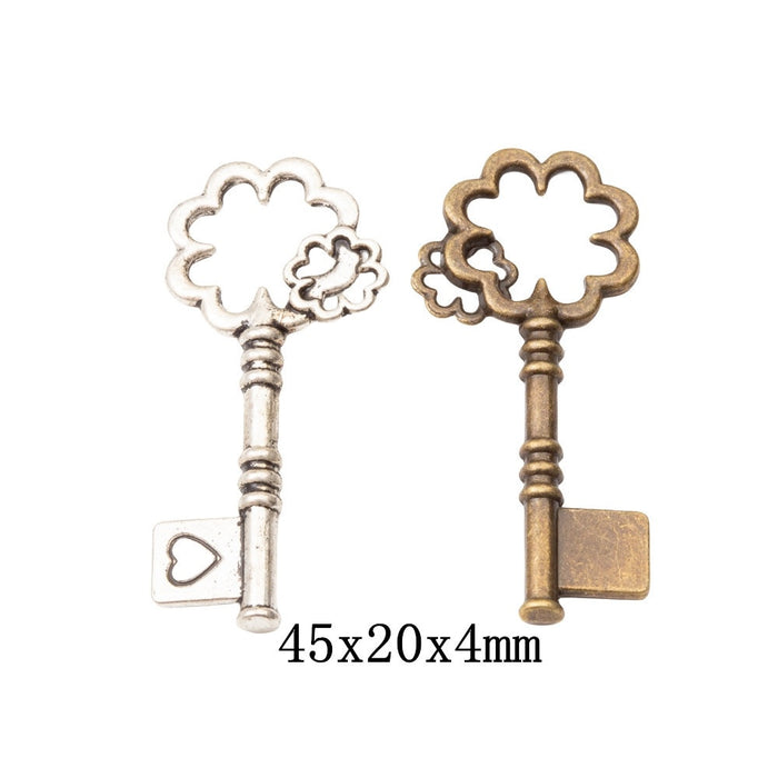 Zinc Alloy Key Charm Pendant No.337733 for DIY Necklace Bracelet Jewelry Making