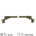 Vintage Double-Sided Alloy Pistol Charm Pendant