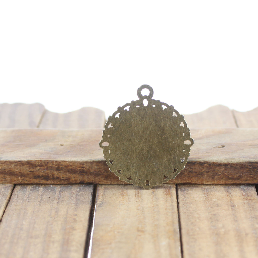 20mm Round Filigree Cabochon Tray Bezel Setting