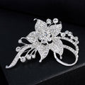 Silver Tone Flower Crystal Metal Brooch Pin 1 Pictured Designs view 5