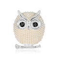 Gold Tone Owl Pearl Look Two Designs Metal Brooch Pin view 2