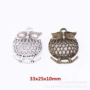 Zinc Alloy Owl Charm Pendant No.652467 for DIY Necklace Bracelet Jewelry Making