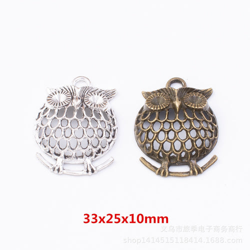 Zinc Alloy Owl Charm Pendant No.652467 for DIY Necklace Bracelet Jewelry Making