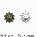 Vintage Sunflower Smile Large Hole Alloy Bead Charm