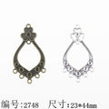 Alloy Teardrop Flower Earring Connectors Ethnic Style