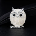 Gold Tone Owl Pearl Look Two Designs Metal Brooch Pin view 4