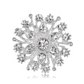 Black Silver Tone Crystal Snowburst Crystal Metal Brooch Pin view 2
