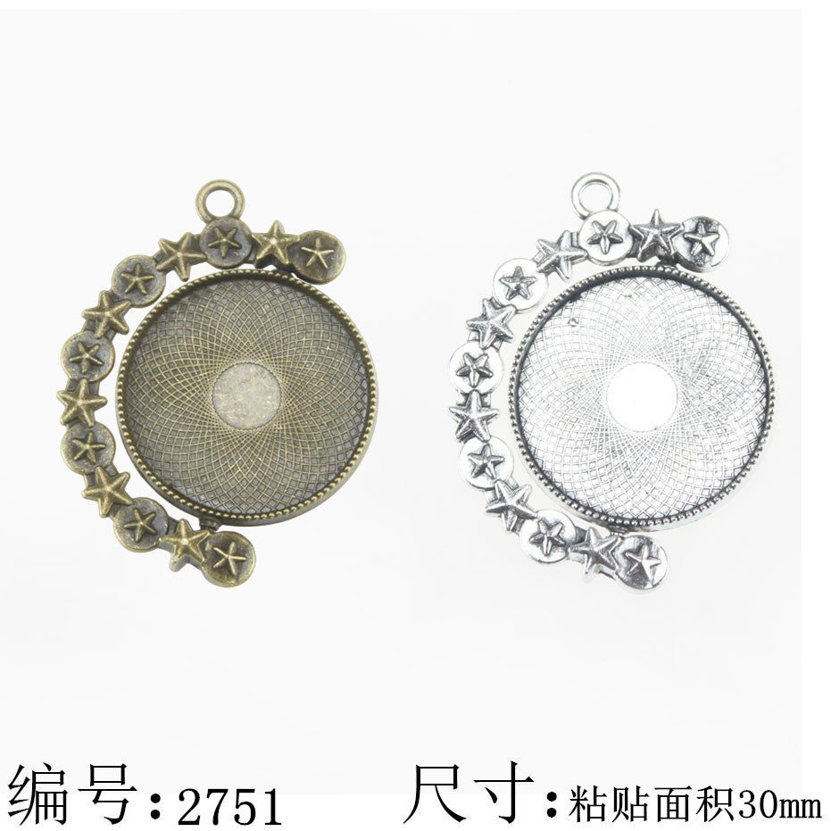 30mm Double-Sided Rotating Star Bezel Setting Pendant Base