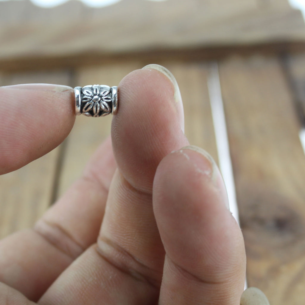 9x6mm Alloy Flower Large Hole Bead Spacer