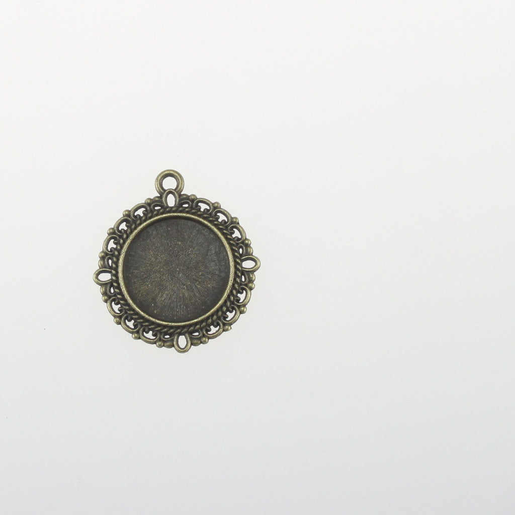 20mm Round Filigree Cabochon Tray Bezel Setting