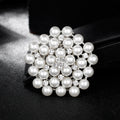 Black Silver Tone Flower Crystal Two Designs Metal Brooch Pin view 3