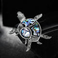 Black Silver Tone Turtle Shell Metal Brooch Pin for Jackets and Lapels view 2