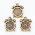 8mm Zinc Alloy Clock Bezel Charm Pendant for DIY Necklace Bracelet Jewelry Making view 2