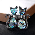 Black Silver Tone Shell Shell Metal Brooch Pin 1 Pictured Designs view 2