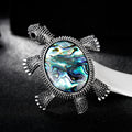 Black Silver Tone Turtle Shell Metal Brooch Pin 1 Pictured Designs view 2