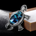 Black Silver Tone Turtle Shell Metal Brooch Pin 1 Pictured Designs view 3