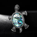 Black Silver Tone Turtle Shell Metal Brooch Pin 1 Pictured Designs view 4