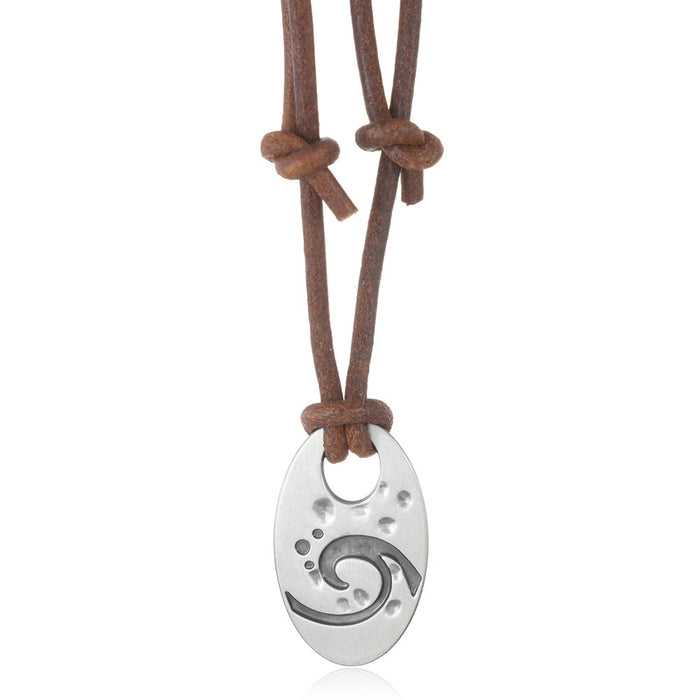Simple Long Men's Cowhide Leather Necklace Vintage Fashion Choker European American Accessory