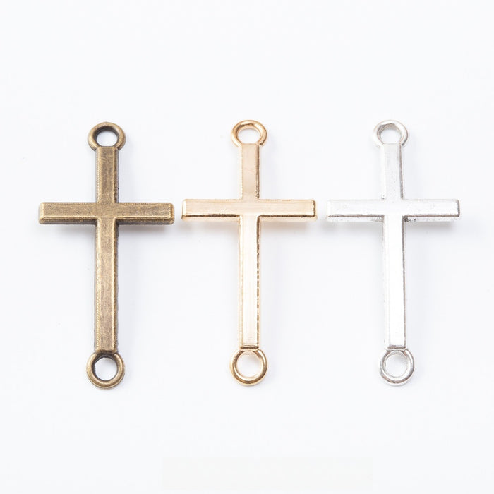 Zinc Alloy Cross Charm Pendant No.723453 for DIY Necklace Bracelet Jewelry Making