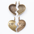 Zinc Alloy Couple Heart Charm Pendant for DIY Necklace Bracelet Jewelry Making view 3
