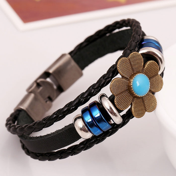 Vintage Punk Cowhide Leather Bracelet, Direct Export Jewelry Wristband