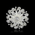 Black Silver Tone Crystal Snowburst Crystal Metal Brooch Pin view 1