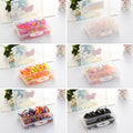 Fluorescent Color Mini Hair Elastic Bands in Storage Box view 1