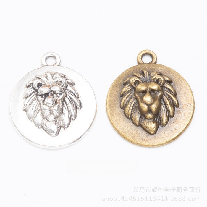 Zinc Alloy Lion Head Charm Pendant No.034606 for DIY Necklace Bracelet Jewelry Making