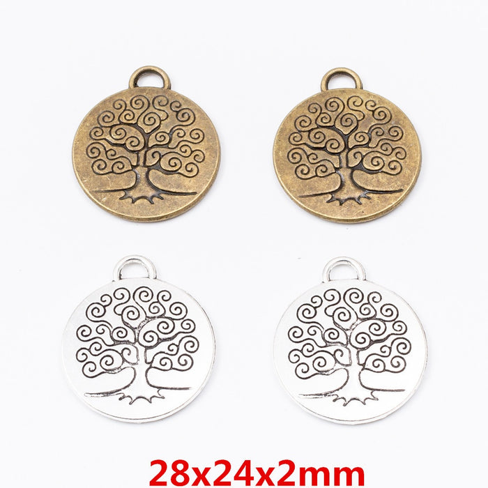 Zinc Alloy Tree Of Life Charm Pendant No.122511 for DIY Necklace Bracelet Jewelry Making