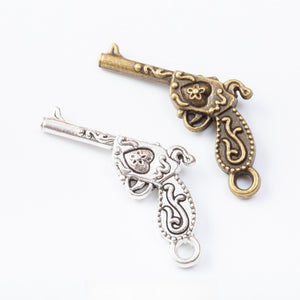 Zinc Alloy Gun Charm Pendant No.194516 for DIY Necklace Bracelet Jewelry Making