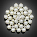 Black Silver Tone Flower Crystal Two Designs Metal Brooch Pin view 2