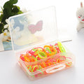 Fluorescent Color Mini Hair Elastic Bands in Storage Box view 6